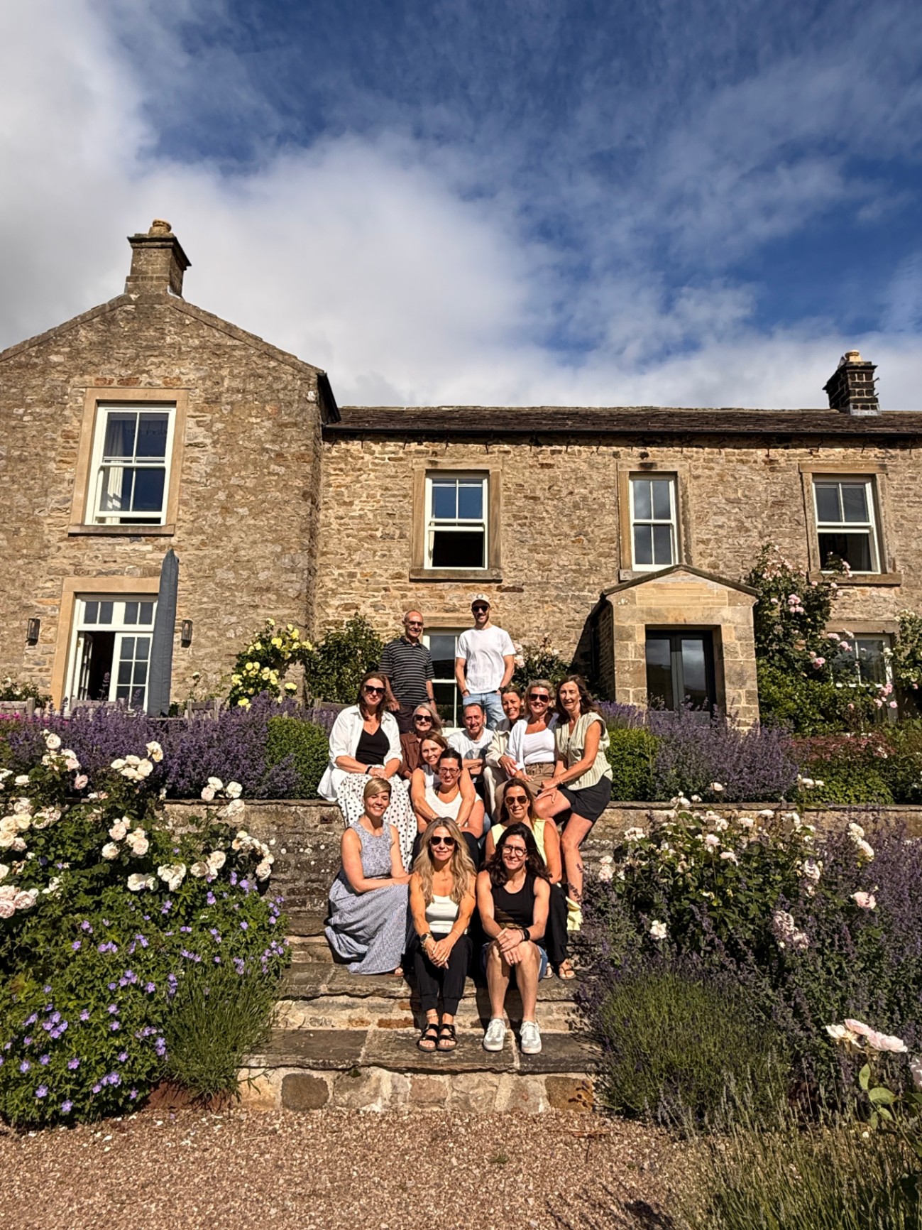 The retreat farmhouse in full summer bloom